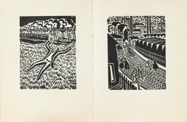 View full screen - View 1 of Lot 426. Réunion de 5 livres illustrés de bois gravés dont 3 par Frans Masereel..
