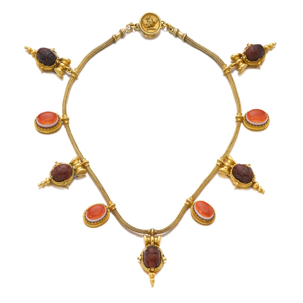 View full screen - View 1 of Lot 1137. Hardstone necklace, second half of the 19th century.