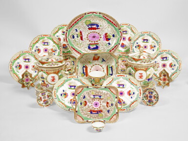 View full screen - View 1 of Lot 210. An English Porcelain ‘Dragons in Compartments’ Assembled Part-Dinner and Dessert Service, Late 18th/ 19th Century.