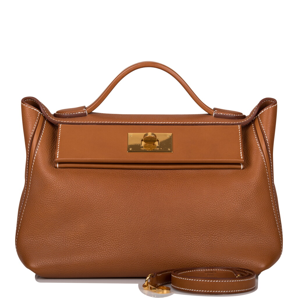 View full screen - View 1 of Lot 80. Veau Fauve and Barenia Faubourg Leather 24/24 29 Gold Hardware, 2019.