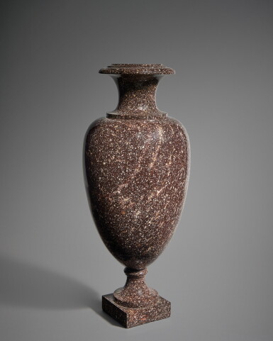 View full screen - View 1 of Lot 389. A Swedish Neoclassical Blyberg Porphyry Vase, Älvdalen, First Half 19th Century.