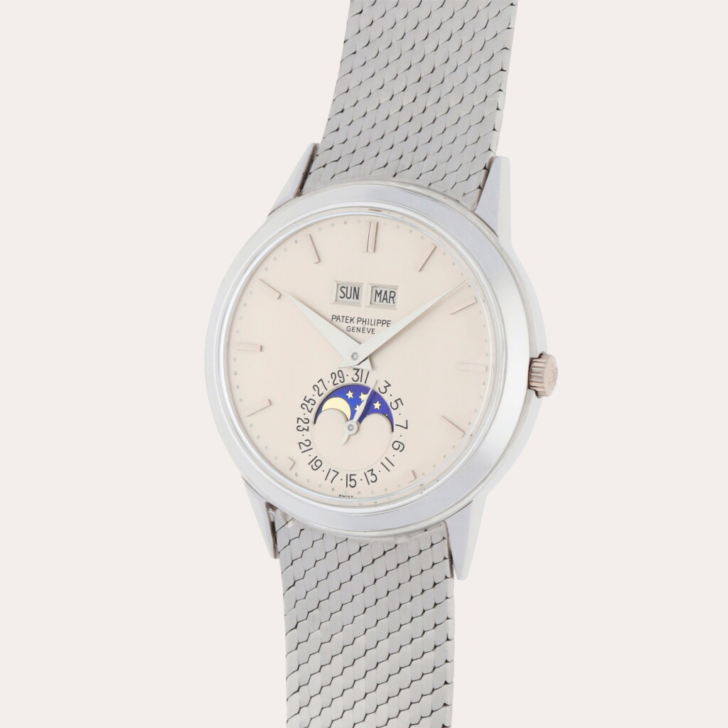 View full screen - View 1 of Lot 94. Padellone, Reference 3448/5 | A white gold perpetual calendar wristwatch with moon phases and bracelet | Made in 1971 .