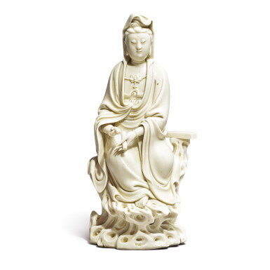 View full screen - View 1 of Lot 778. A 'DEHUA' FIGURE OF GUANYIN, QING DYNASTY, 17TH CENTURY.