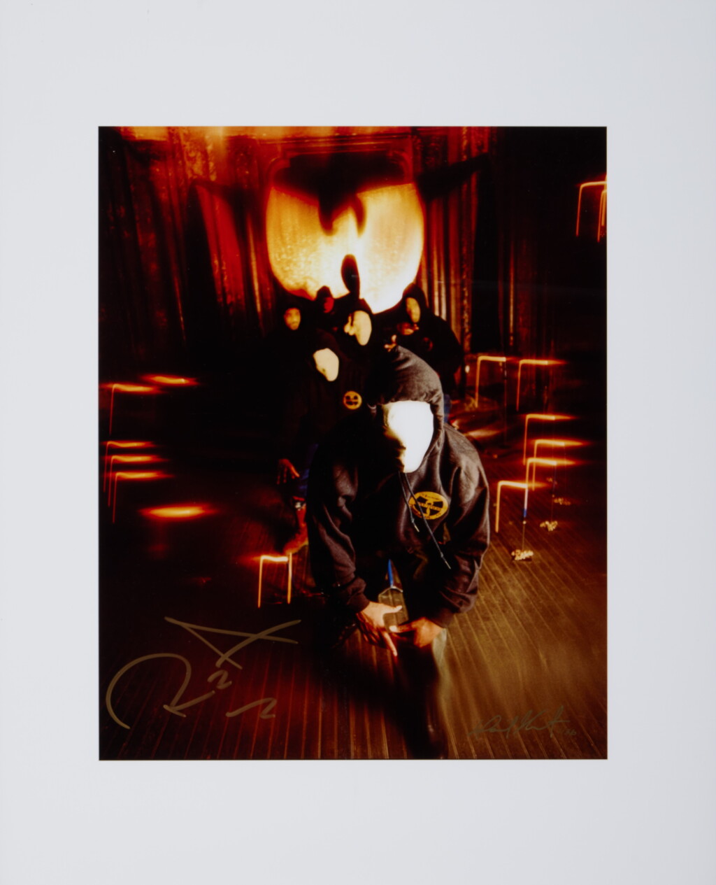 View full screen - View 1 of Lot 75. "Enter the Wu-Tang (36 Chambers)", the image used for the album cover, signed by RZA and Danny Hastings.