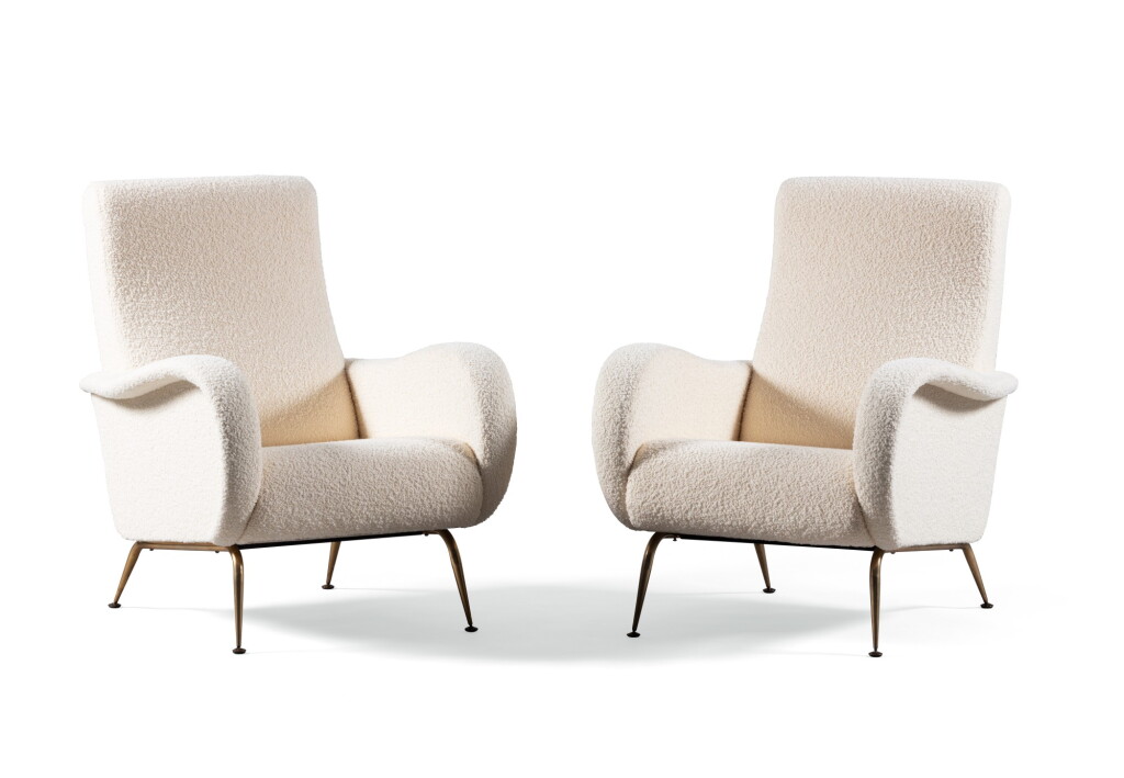 View full screen - View 1 of Lot 228. Paire de fauteuils, vers 1950.