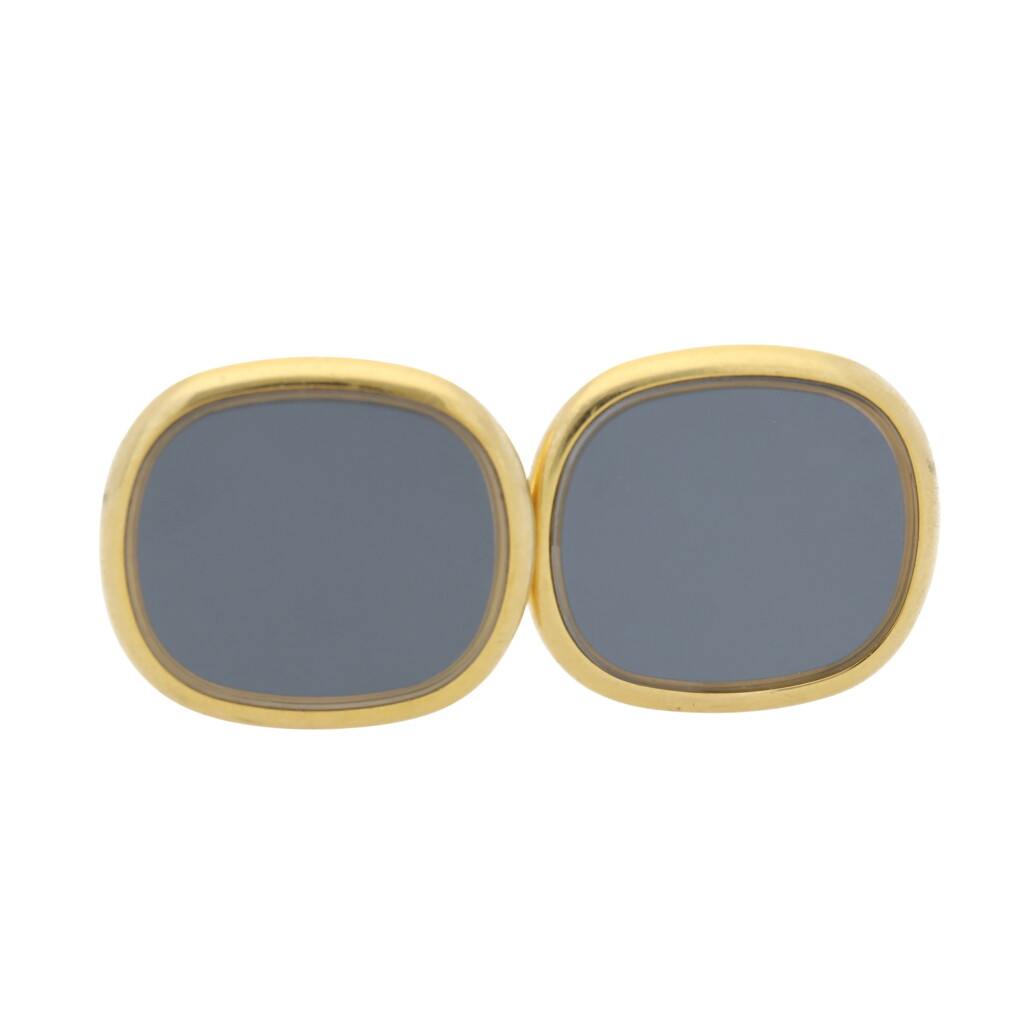 View full screen - View 1 of Lot 119. PATEK PHILIPPE | REFERENCE 9002, BLUE ELLIPSE A PAIR OF YELLOW GOLD CUFFLINKS, CIRCA 1985.