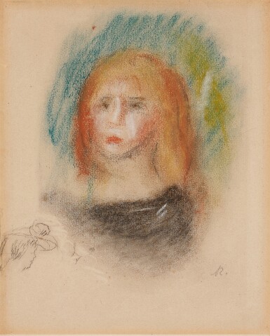View full screen - View 1 of Lot 434. Jeune fille et étude de tête.