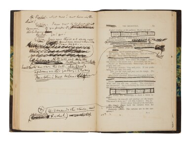 View full screen - View 1 of Lot 1034. Collins, Wilkie | The author's annotated copy of the rare Moonstone dramatization .