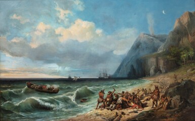 View full screen - View 1 of Lot 72. JEAN-CHARLES-JOSEPH RÉMOND | THE DEATH OF CAPTAIN COOK.