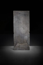 An impressed gray pottery 'warrior and tiger' tomb tile, Western Han dynasty
