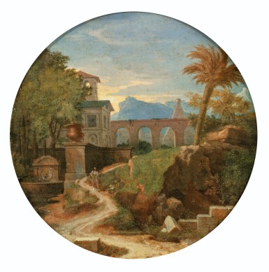 View full screen - View 1 of Lot 56. ATTRIBUTED TO FRANCISQUE MILLET | CLASSICAL LANDSCAPE.