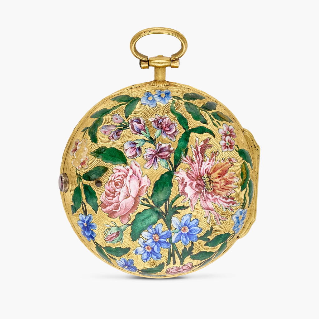 View full screen - View 1 of Lot 41. A gold and enamel verge watch, Circa 1750 .