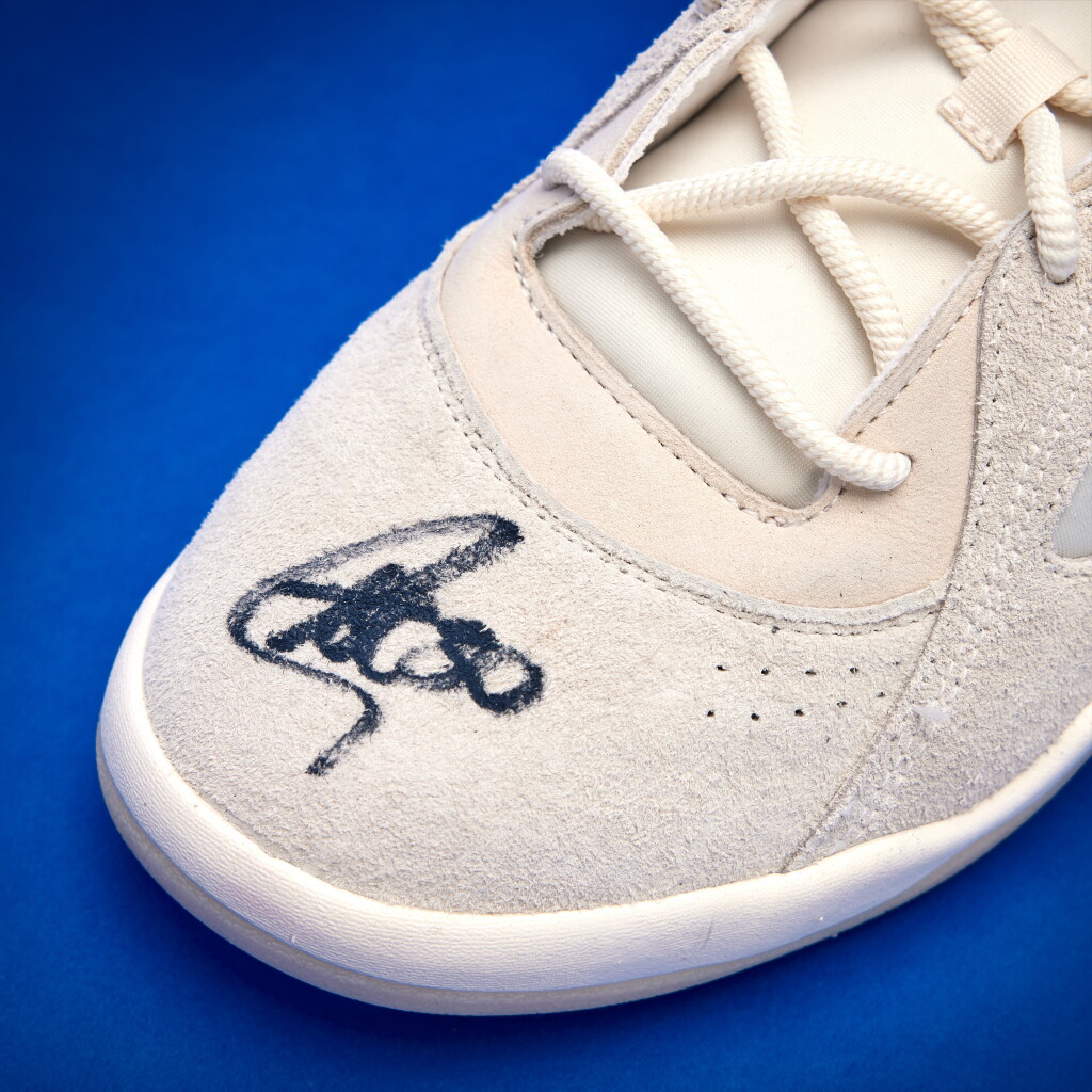 View full screen - View 1 of Lot 71. Stephen Curry 2025-2026 Worn Dual-Signed adidas Bad Bunny BadBo 1.0 'Resilience'.