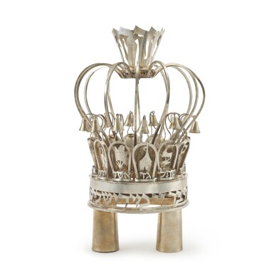 View full screen - View 1 of Lot 54. An American Silver-Plated Torah Crown, Ludwig Wolpert, New York, Circa 1980.