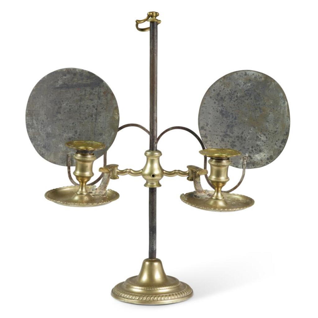 View full screen - View 1 of Lot 199. A Rare Paktong Two-Light Library Lamp, circa 1770.