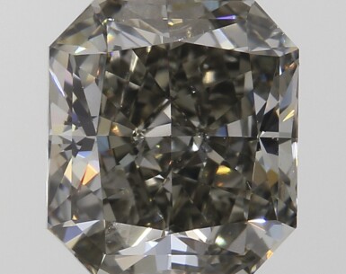 View full screen - View 1 of Lot 24. A 1.04 Carat Cut-Cornered Rectangular Modified Brilliant-Cut Fancy Dark Greenish Gray Diamond, SI1 Clarity.