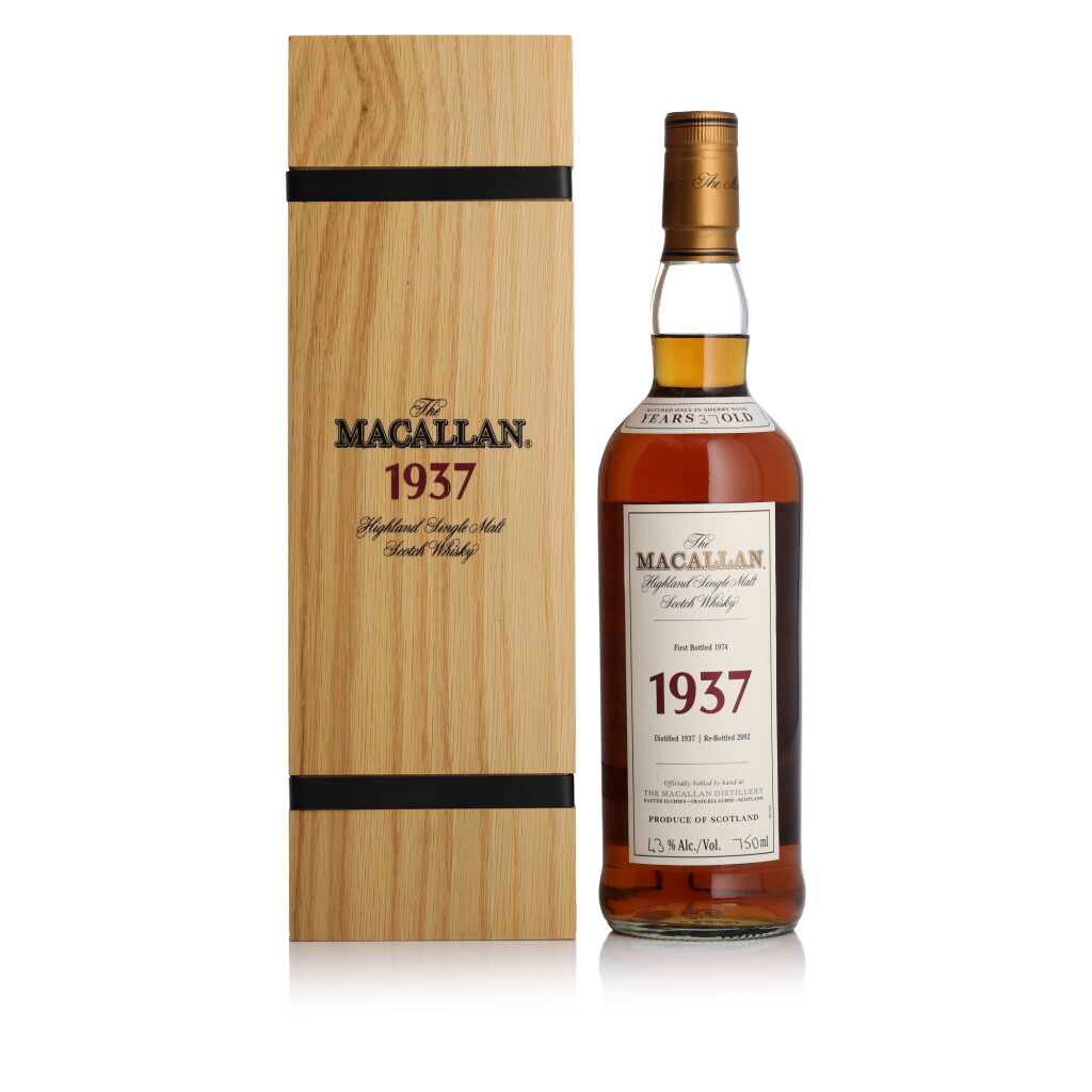 View full screen - View 1 of Lot 1. The Macallan Fine & Rare 37 Year Old 43.0 abv 1937 (1 BT 75cl).