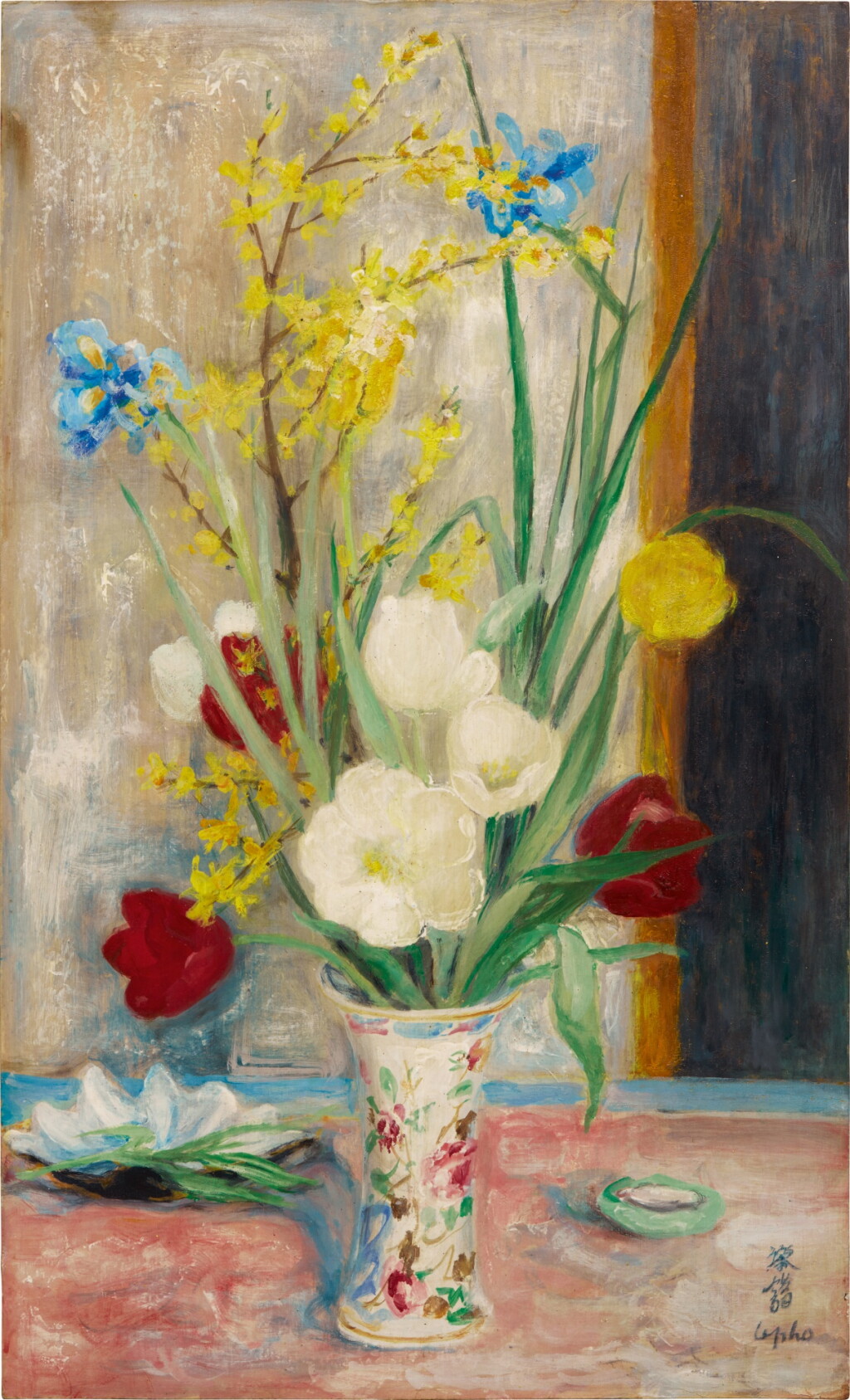 View full screen - View 1 of Lot 3834. Le Pho 黎譜 | Bouquet de Fleurs dans un Vase 瓶中花束.