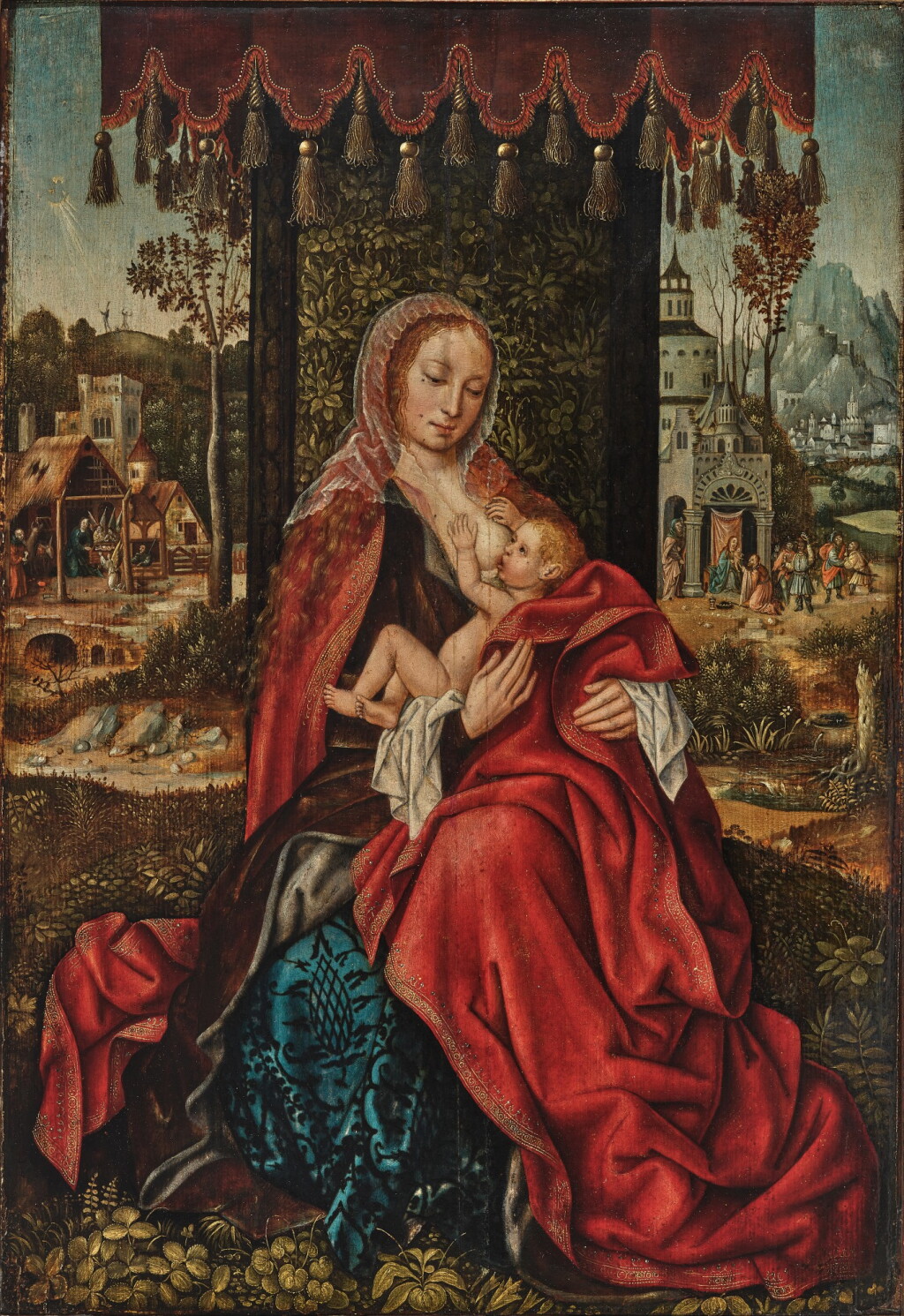 View full screen - View 1 of Lot 109. The Madonna enthroned outdoors.