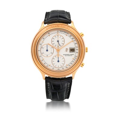 View full screen - View 1 of Lot 332. PINK GOLD CHRONOGRAPH WRISTWATCH WITH DATE CIRCA 1990.