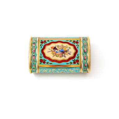 View full screen - View 1 of Lot 136. A gold and enamel snuff box, probably Jean-François Bautte, Geneva, circa 1820, for the Ottoman market.