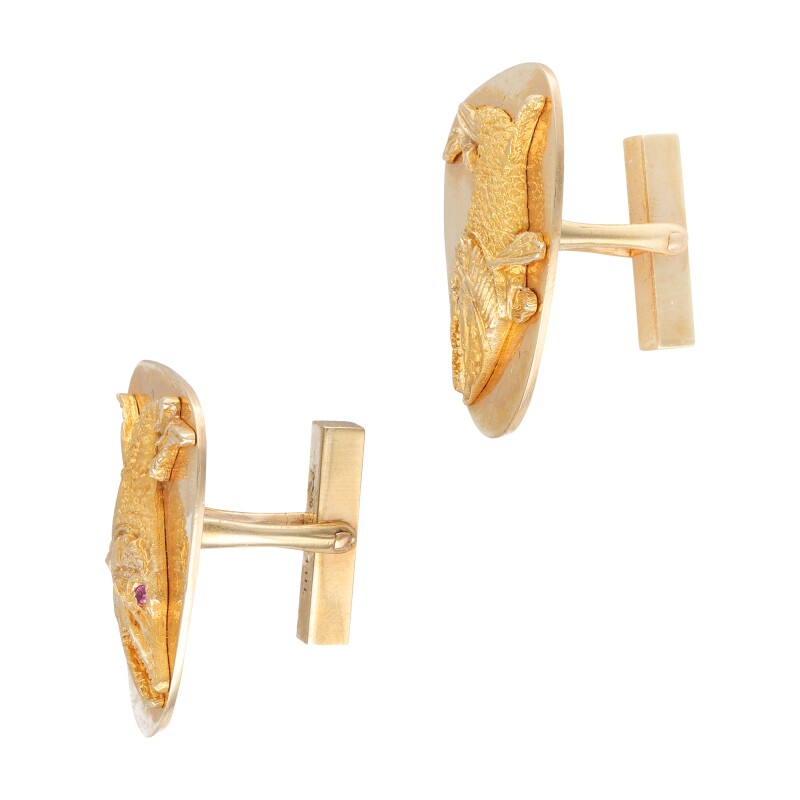 Tiffany Co Vintage Gold And Ruby Fish Cufflinks Available For tiffany-co-vintage-gold-and-ruby-fish-cufflinks-available-for