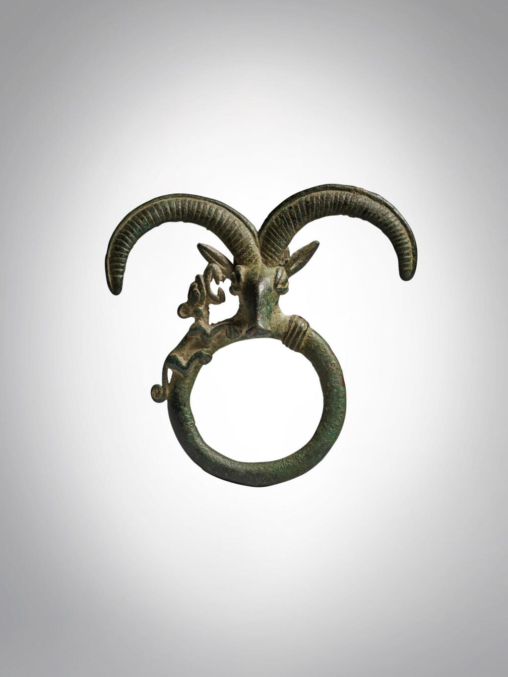 View full screen - View 1 of Lot 1. Luristan Bronze Harness Ring, Western Persia, circa 8th - 7th Century BC.