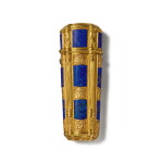 A jewelled gold and lapis lazuli etui, probably English, circa 1735