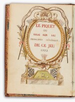 "A.D." | Manuscript of Le Piquet..., Paris, 1772, contemporary French red morocco gilt