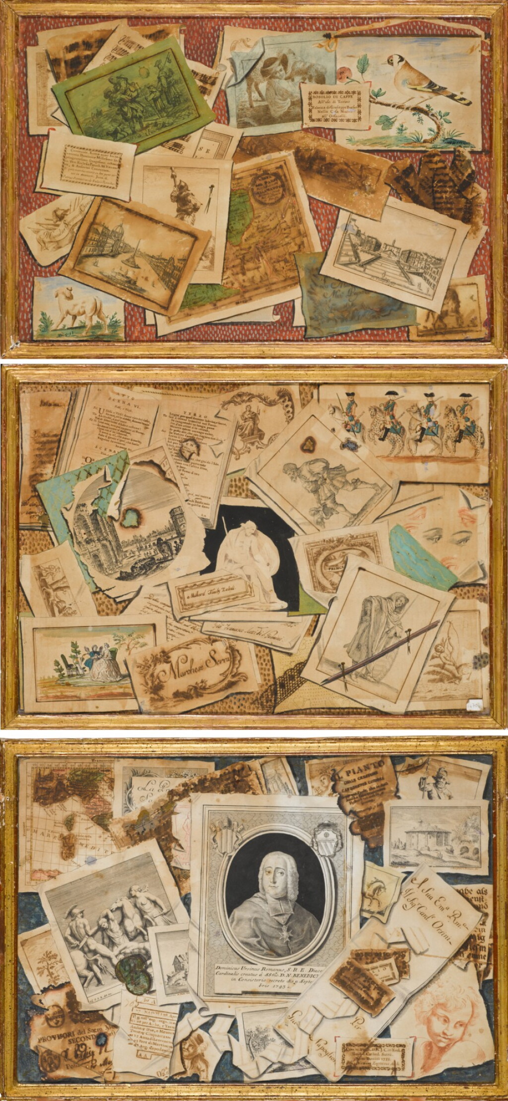 View full screen - View 1 of Lot 35. TOMMASO CHIUSO | A SET OF THREE TROMPE L'OEIL COMPOSITIONS.