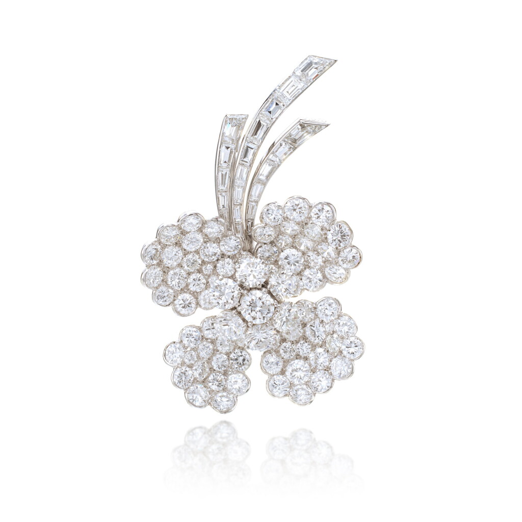 View full screen - View 1 of Lot 559. Diamond brooch, ‘Trèfle’, circa 1964.