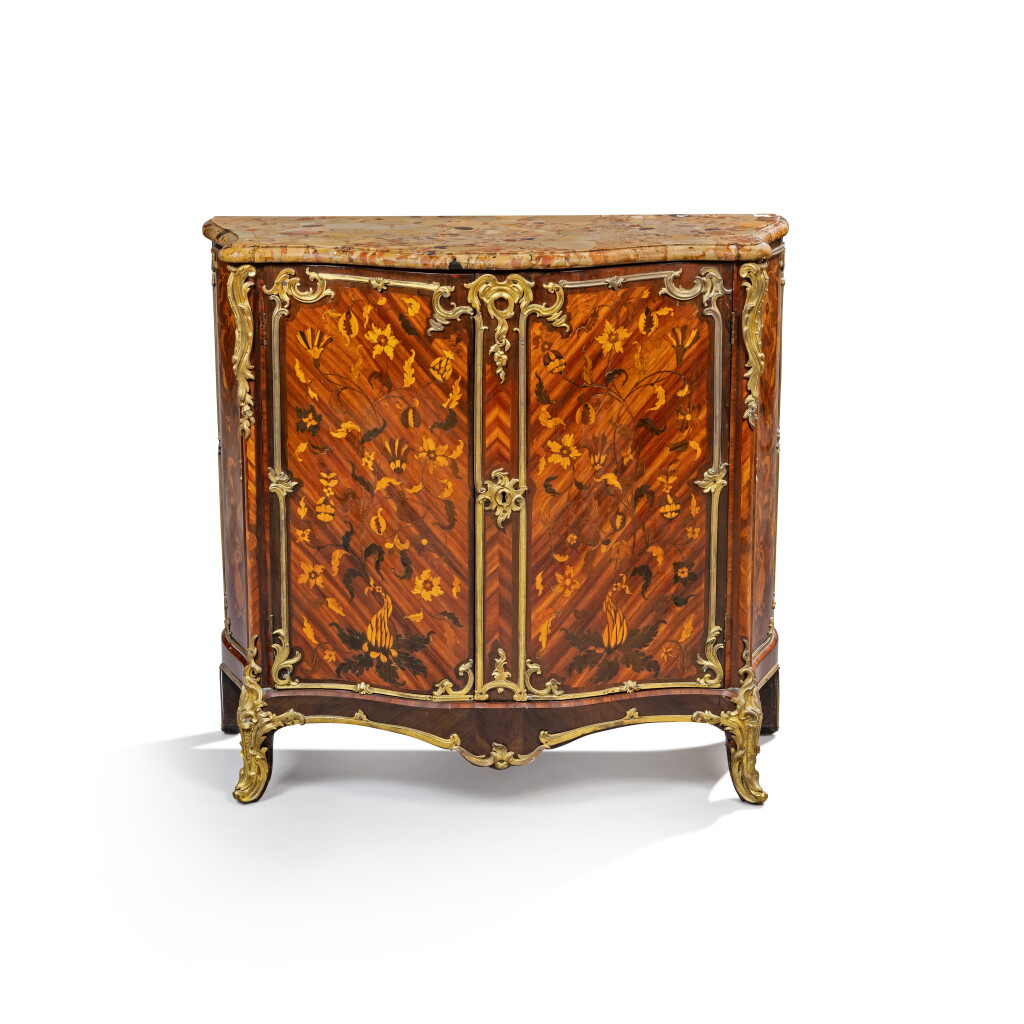 View full screen - View 1 of Lot 145. A Louis XV gilt-bronze mounted kingwood, amaranth, satin wood, maple and marquetry meuble d'appui, circa 1750, attributed to Jean Pierre Latz, probably commissioned by Madame Elisabeth, duchess of Parma for Palazzo Colorno.