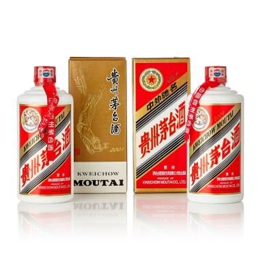 View full screen - View 1 of Lot 5176. 2001年產"飛天牌"貴州茅台酒 Kweichow Flying Fairy Moutai 2001 (2 BT50).