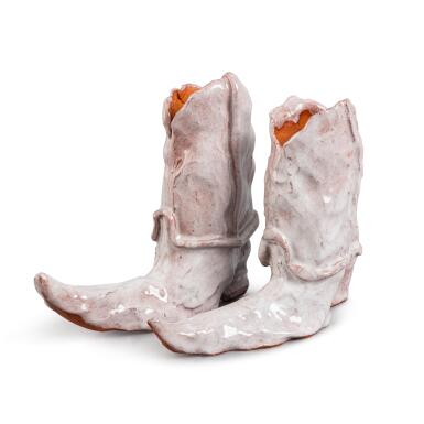 View full screen - View 1 of Lot 328. Cowboy Boot Candle Holders.
