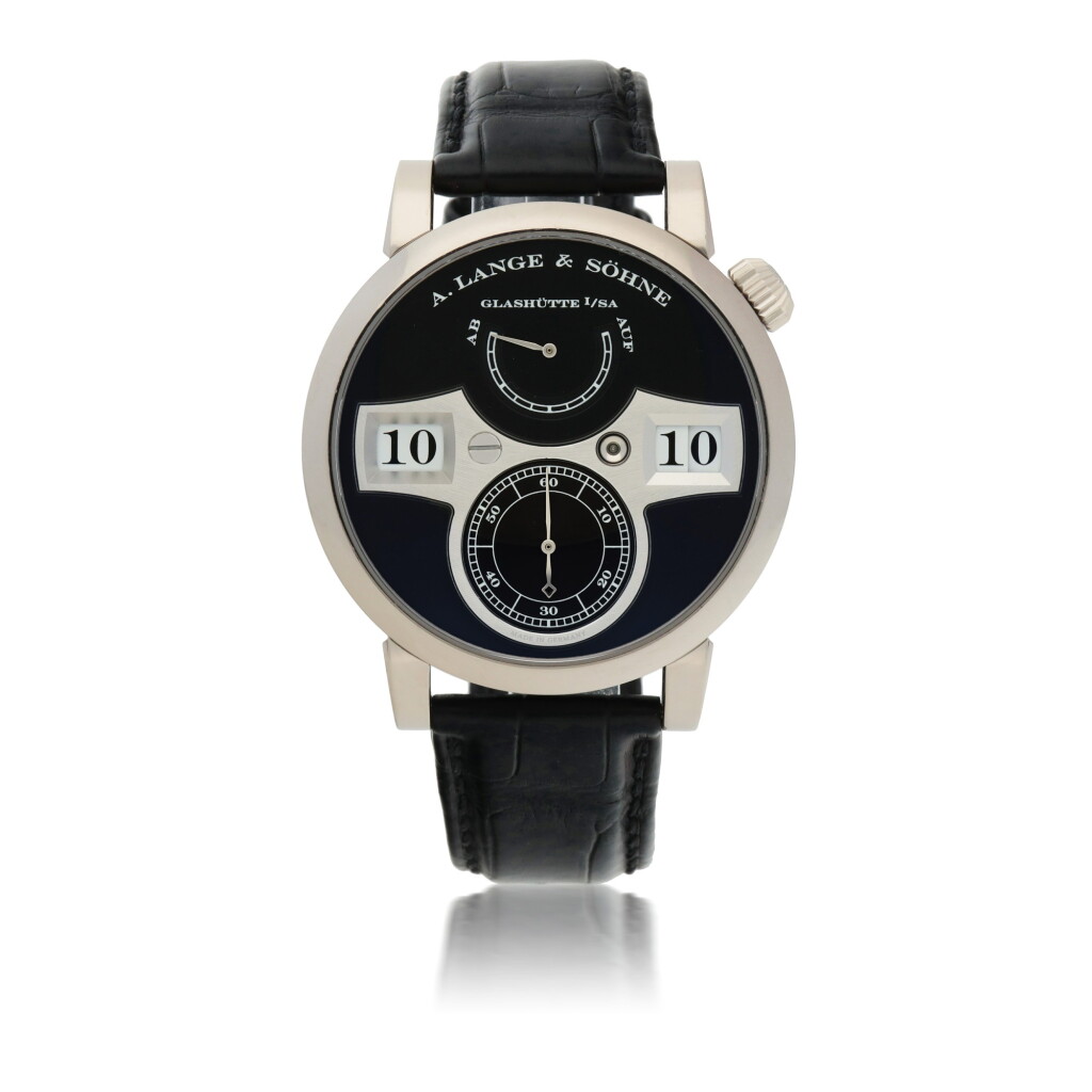 View full screen - View 1 of Lot 402. A. LANGE & SÖHNE | ZEITWERK WHITE GOLD DIGITAL DISPLAY WRISTWATCH WITH POWER RESERVE INDICATION CIRCA 2017.
