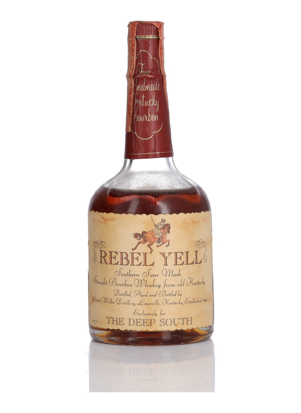 View full screen - View 1 of Lot 174. Rebel Yell 6 Year Old 90 Proof NV (1 BT Half-Pint).