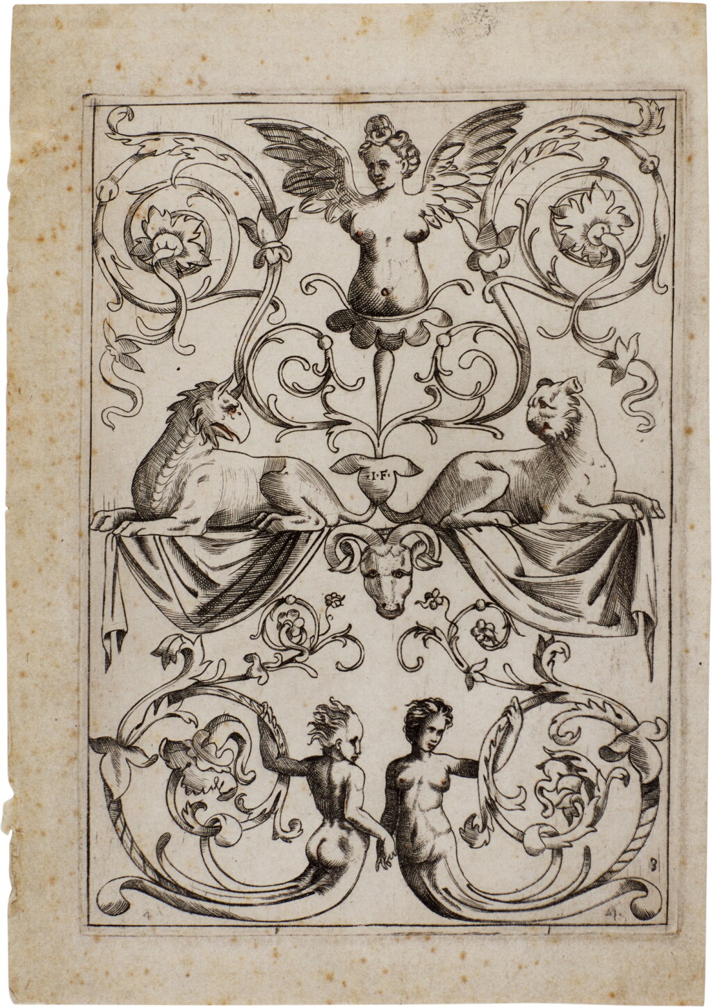 View full screen - View 1 of Lot 89. Ornamental Panel, Upright (Hind 18 (B.M. 12)).