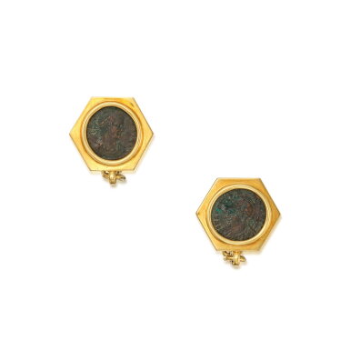 View full screen - View 1 of Lot 166. Pair of Gold and Bronze Coin 'Monete' Cufflinks.
