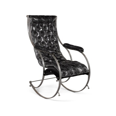 View full screen - View 1 of Lot 237. A polished steel rocking chair, second half 19th century, after a design by R. W. Winfield.