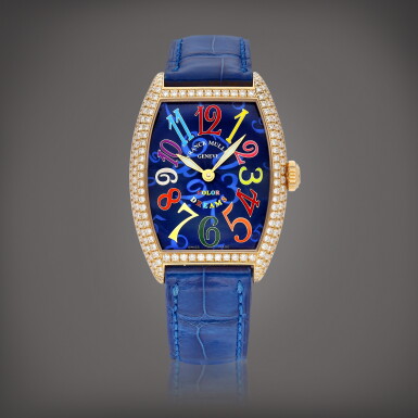 View full screen - View 1 of Lot 2249. Cintrée Curvex Color Dreams, Reference 7502 QZ D | A yellow gold and diamond-set wristwatch, Circa 2008 | Cintrée Curvex Color Dreams 型號7502 QZ D | 黃金鑲鑽石腕錶,約2008年製.
