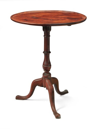 View full screen - View 1 of Lot 20. Queen Anne Mahogany Dish-Top Tilt-Top Candlestand, Massachusetts, circa 1770.