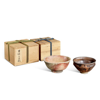 View full screen - View 1 of Lot 5515. A shigaraki tea bowl and a Seto tenmoku tea bowl, Japan, Edo period| 日本 江戶時期 信樂燒茶盌及瀨戶天目茶盌.