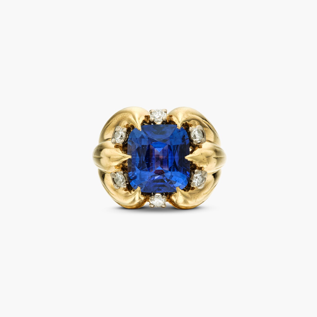 View full screen - View 1 of Lot 445. Sapphire and Diamond Ring .