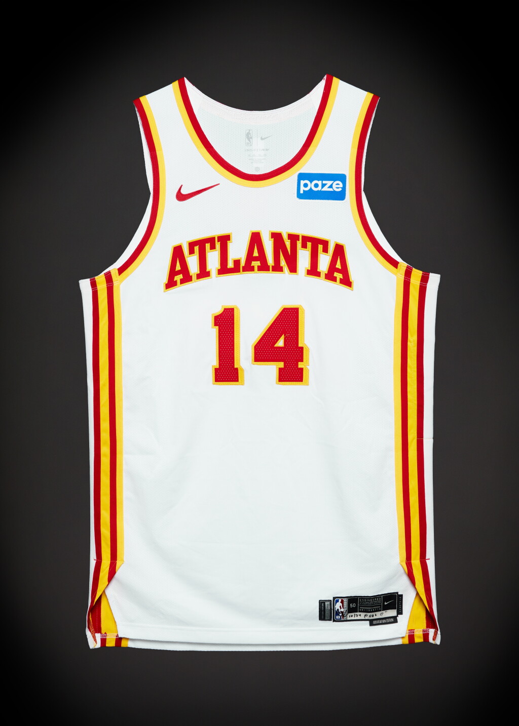 View full screen - View 1 of Lot 22. Asa Newell ‘Rookie Debut’ Atlanta Hawks 2025-2026 Game Worn Association Edition Jersey.