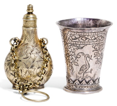 View full screen - View 1 of Lot 104. A DUTCH MINIATURE SILVER BEAKER, BARTHOLT NICKELS, DEVENTER, CIRCA 1680.
