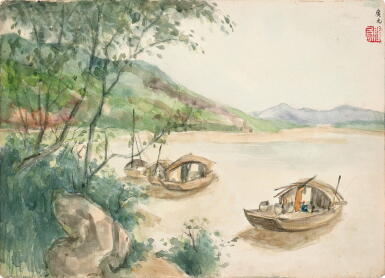 View full screen - View 1 of Lot 2621. 關良 海天晴明 | Guan Liang, Scenery in Chong Qing.