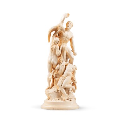 View full screen - View 1 of Lot 501. A French ivory group of Prometheus bound and the Oceanids, after Eduard Müller (1828-1895), 19th century.