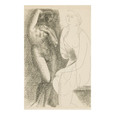 View full screen - View 1 of Lot 149. PABLO PICASSO | FEMME NUE DEVANT UNE STATUE (B. 139; BA. 205).