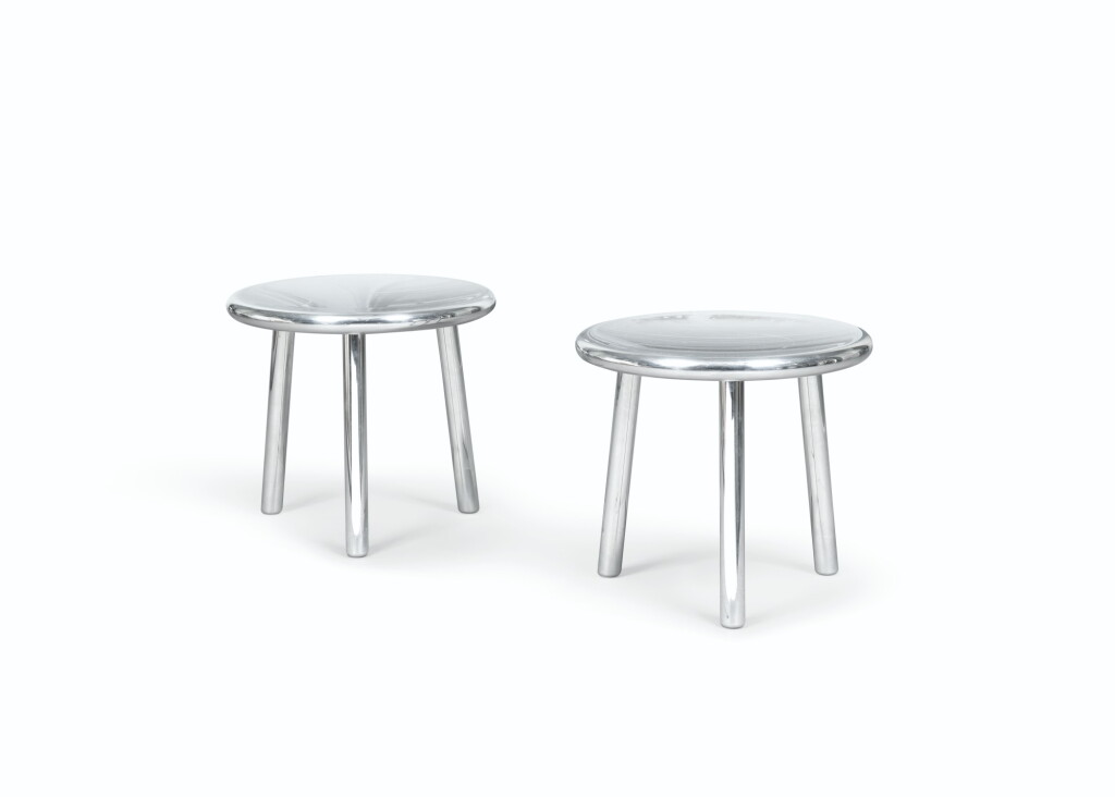 View full screen - View 1 of Lot 554. Pair of Three legged stool, prototype 1, 2007.