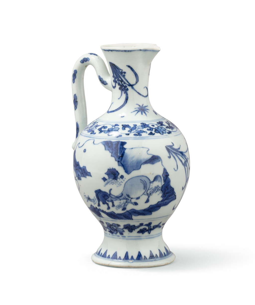View full screen - View 1 of Lot 378. A blue and white ewer, China, Qing Dynasty, 19th century.